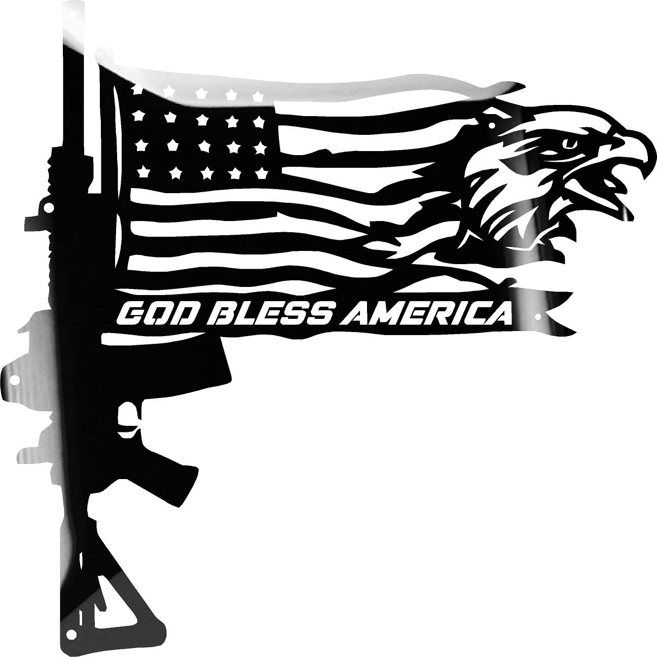 Gun Flag Eagle GLOSS BLACK