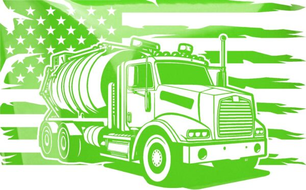 TANK TRUCK WITH FLAG GLOSS GREEN