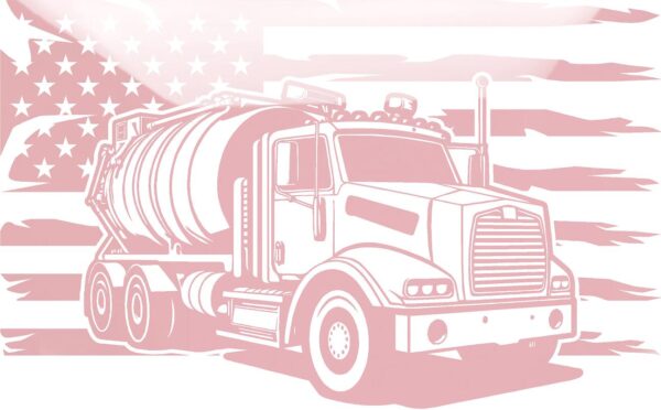 TANK TRUCK WITH FLAG GLOSS LIGHT PINK