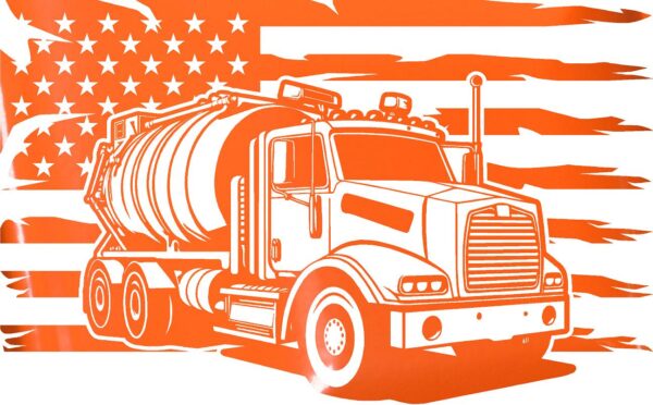 TANK TRUCK WITH FLAG GLOSS ORANGE